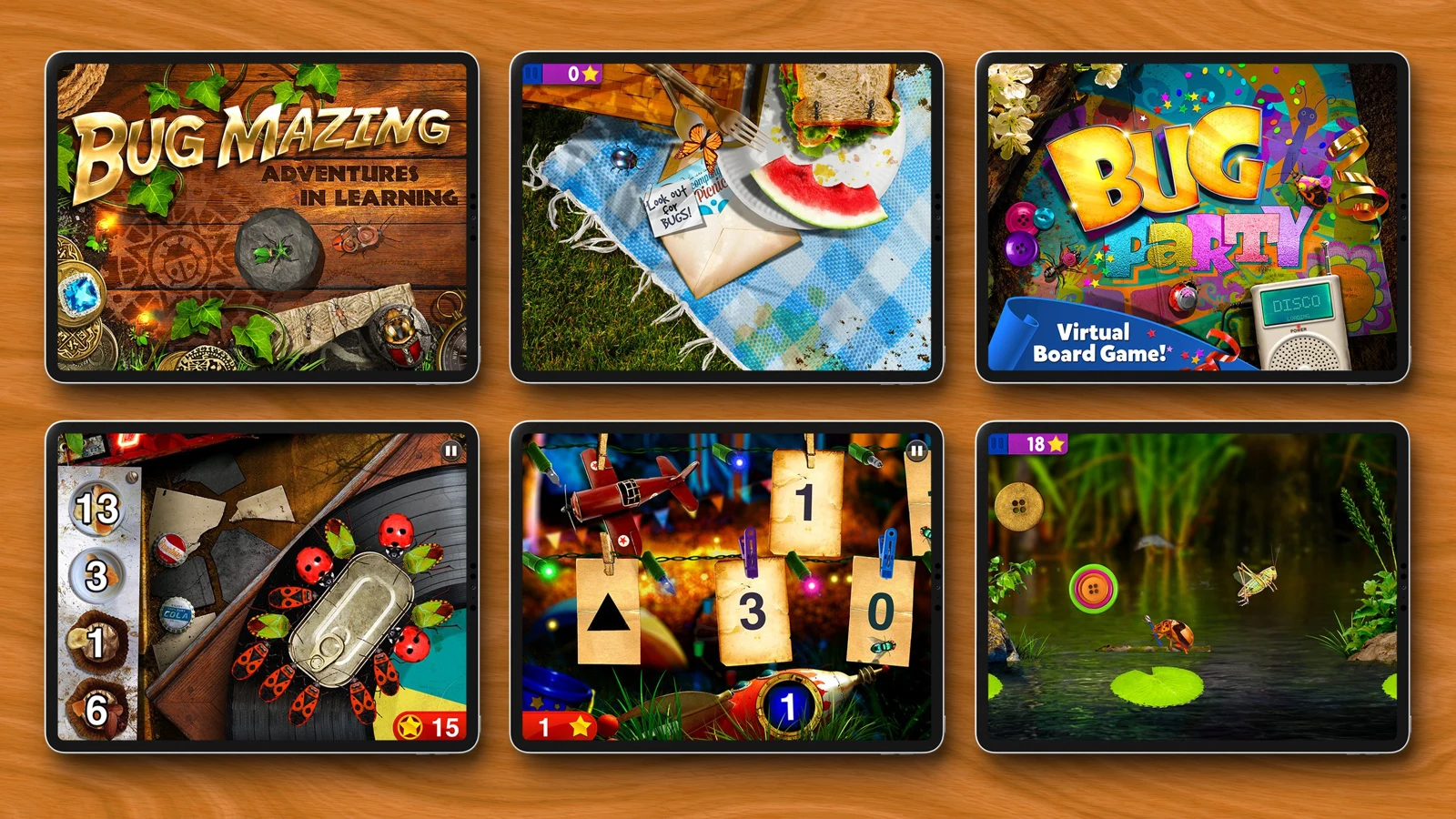 More gameplay screens and visual artwork from the Bugs collection